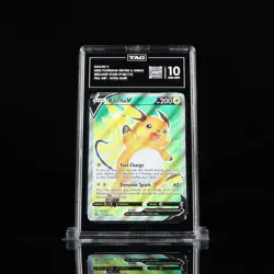 TAG 10 Raichu V 2022 Pokemon Sword & Shield Brilliant Stars 158/172 Full ArtGEM - Image 1