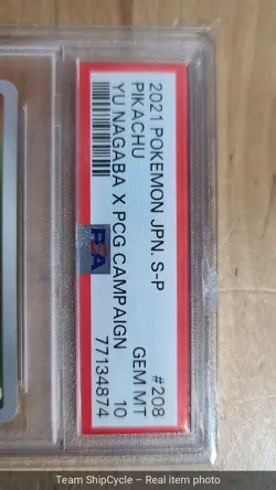 2021 Pokemon Japanese Pikachu Yu Nagaba Promo 208SP PSA 10 G2U - Image 5