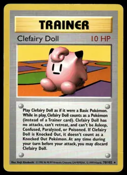 Pokemon TCG Base Set (Shadowless) #70/102 Clefairy Doll DMG - Image 1