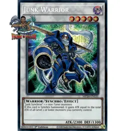 Yugioh! 1x Junk Warrior MP24-EN131 Prismatic Secret Rare 1st Ed NM - Image 1