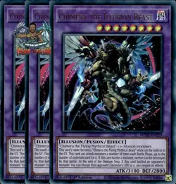 Yugioh! 3x Chimera the Illusion Beast MP24-EN219 Ultra Rare 1st Ed NM - Image 1