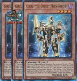 Yugioh! 3x Girsu, the Orcust Mekk-Knight RA03-EN026 Ultimate Rare 1st Ed NM - Image 1
