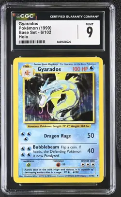 CGC 9 MINT Gyarados 1999 Base Set 6/102 Holo Pokemon Card - Image 1