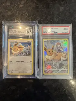 Graded Eevee Pokemon Lot - 2 Eevee Cards - Image 1