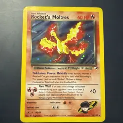 Pokemon TCG Rockets Moltres Holo Rare Card 12/132 Gym Heroes - Image 1