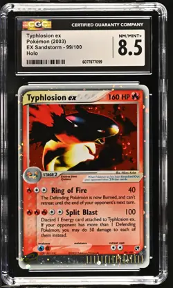CGC 8.5 Typhlosion ex 2003 EX Sandstorm 99/100 Holo SWIRL Pokemon Card - Image 1