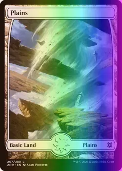 MTG Magic the Gathering Plains (267/493) Zendikar Rising LP FOIL - Image 1