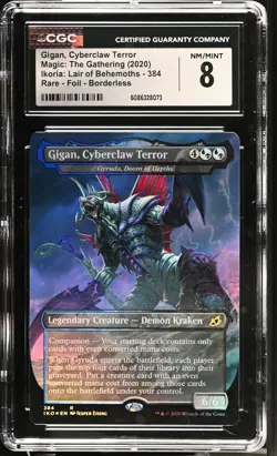 GYRUDA, DOOM OF DEPTHS Ikoria Gigan, Cyberclaw Terror Foil Rare CGC 8 MTG - Image 1