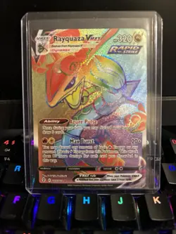 Pokemon Rayquaza VMAX Rapid Strike Trading Card Holo Rare (Mint Condition) - Image 1