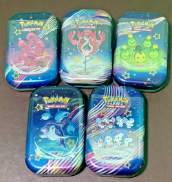 Pokemon Scarlet and Violet Paldean Fates Mini Tins Lot. Set of 5 Sealed tins. - Image 1
