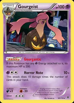 Pokemon Gourgeist (45/134) Phantom Forces LP REVERSE HOLO - Image 1