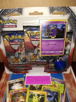 Pokemon 2017 Burning Shadows 3 Pack Blister Sealed Cosmog Cosmos Holo Promo SM42 - Image 1