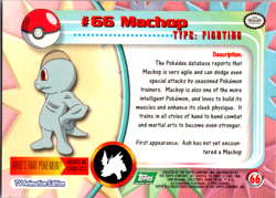 Machop #66 - Pokemon Topps - Green Logo - Image 2