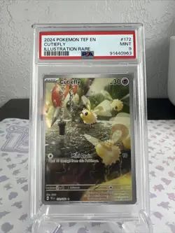 2024 POKEMON TEF EN CUTIEFLY ILLUSTRATION RARE 172/162 PSA Mint - Image 1
