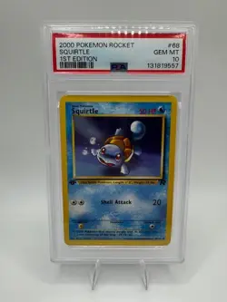 2000 Pokemon Team Rocket 1st Edition Squirtle PSA 10 Gem Mint 68/82 - Image 1