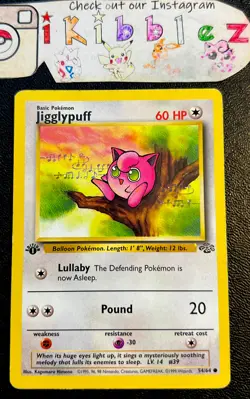 Jigglypuff 54/64 MP 1st Edition Jungle Pokemon Card! - Image 1