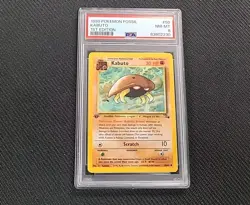 Kabuto 1st Edition 1999 Fossil 50/62 PSA 8 NM-MT Graded Pokemon Card WOTC TCG - Image 1