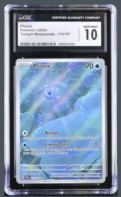 Graded Twilight Masquerade Phione 175 / 167 CGC 10 Pokemon Card - Image 1