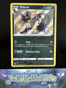 Pokemon Card Thievul SV082/SV122 Shining Fates Baby Shiny Vault Near Mint - Image 1