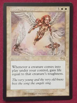 Magic The Gathering URZA'S SAGA ANGELIC CHORUS white card MTG - Image 1