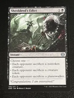 MTG Phyrexia: All Will Be One Sheoldred's Edict 108/271 NM - Image 1