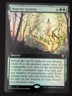 1x MTG Majestic Genesis (Extended Art, Foil) - Battle for Baldur's Gate (CLB) - Image 1