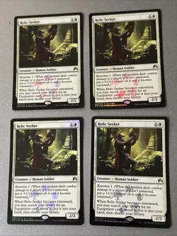 Relic Seeker Foil X4 Origins Buy A Box Promo NM Condition See Pics Front Back - Image 1