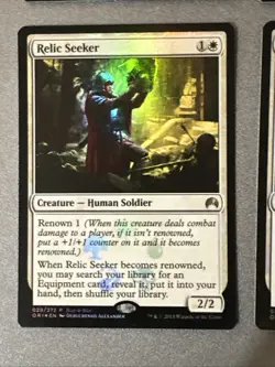 Relic Seeker Foil X4 Origins Buy A Box Promo NM Condition See Pics Front Back - Image 3