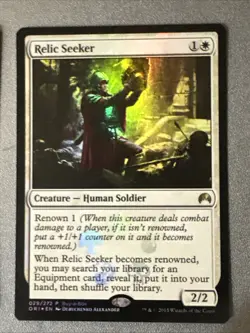 Relic Seeker Foil X4 Origins Buy A Box Promo NM Condition See Pics Front Back - Image 4