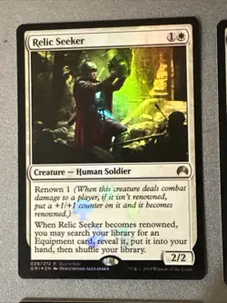 Relic Seeker Foil X4 Origins Buy A Box Promo NM Condition See Pics Front Back - Image 5