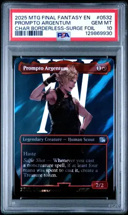 PSA 10 Prompto Argentum (Borderless) (Surge Foil) Final Fantasy Foil - Image 1