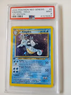 2000 Pokemon 1st Edition Neo Genesis KINGDRA #8/111 Holo Rare PSA 9 MINT - Image 1