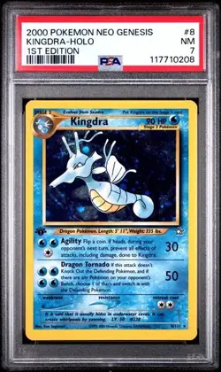 PSA 7 - 2000 Pokemon Neo Genesis 1st Edition KINGDRA HOLO #8 (0209) - Image 1