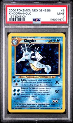 Kingdra-Holo 1st Edition Pokemon Neo Genesis 1st Edition 8 NM PSA MINT 9 Swirl - Image 1