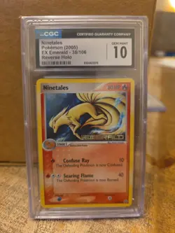 Pokemon Ninetales #38 Reverse Holo EX Emerald 2005 - CGC 10 Gem Mint - Image 1