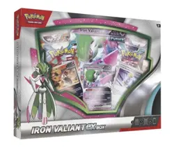 New Sealed Pokemon TCG Iron Valiant ex Box Factory Sealed w/4 Booster Packs - Image 1