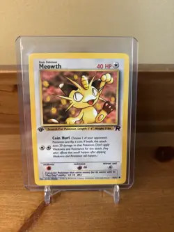 Meowth Team Rocket Common LP Pokemon 62/82 1st Edition - Image 1