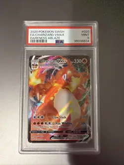 Pokemon TCG Ultra Rare Charizard VMAX Darkness Ablaze Card 020/189 PSA 9 - Image 1