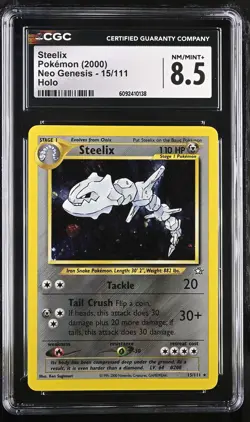 CGC 8.5 Steelix 2000 Neo Genesis 15/111 Holo Pokemon Card - Image 1