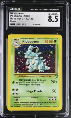 CGC 8.5 Nidoqueen 2000 Base Set 2 12/130 Holo Pokemon Card - Image 1