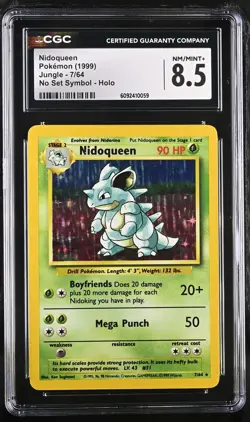 CGC 8.5 Nidoqueen 1999 Jungle 7/64 No Set Symbol Holo Pokemon Card - Image 1