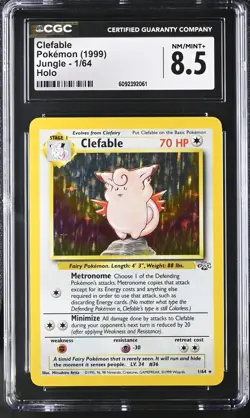 CGC 8.5 Clefable 1999 Jungle 1/64 Holo Pokemon Card - Image 1