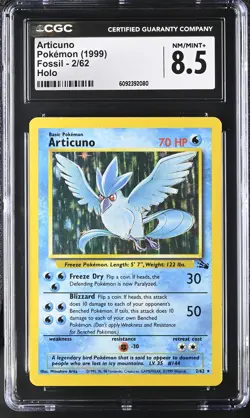 CGC 8.5 Articuno 1999 Fossil 2/62 Holo Pokemon Card - Image 1
