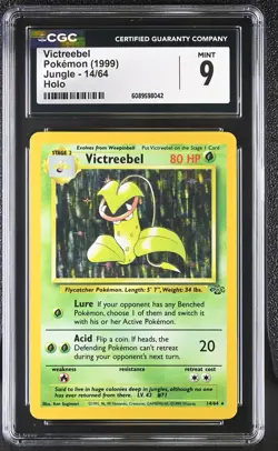 CGC 9 MINT Victreebel 1999 Jungle 14/64 Holo Pokemon Card - Image 1