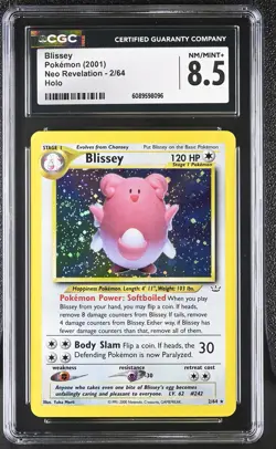 CGC 8.5 Blissey 2001 Neo Revelation 2/64 Holo Pokemon Card - Image 1