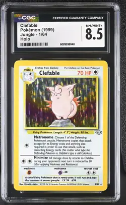 CGC 8.5 Clefable 1999 Jungle 1/64 Holo Pokemon Card - Image 1