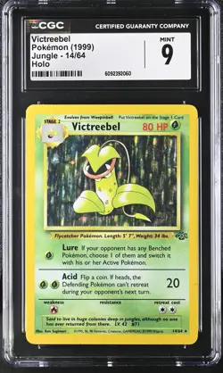 CGC 9 MINT Victreebel 1999 Jungle 14/64 Holo Pokemon Card - Image 1