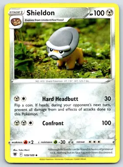 Shieldon - Astral Radiance 109/189 Yuka Morii Pokemon TCG Card NM - Image 1