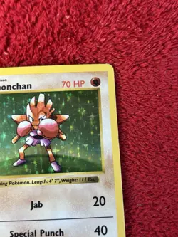 Hitmonchan 007/102 Base Set (Shadowless) Holo Wotc Pokemon Card Played - Image 2