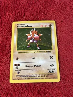 Hitmonchan 007/102 Base Set (Shadowless) Holo Wotc Pokemon Card Played - Image 5